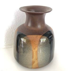 VINTAGE POTTERY CRAFT USA MID-CENTURY MODERN Earth Tones Vase 8”x6”